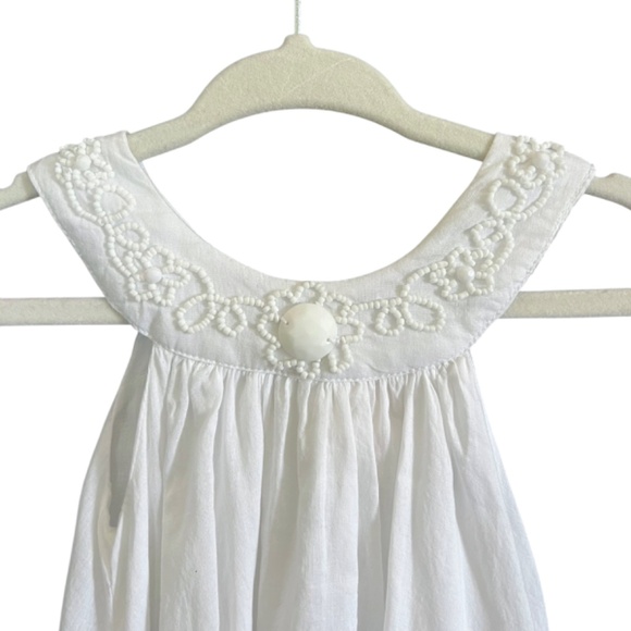 La Piccola Danza White Ruffled Beaded Trapeze Dress 3T - Picture 6 of 8